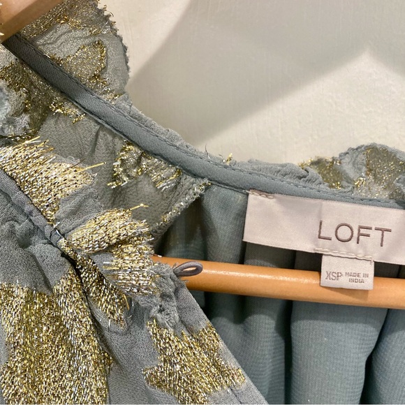 Fairycore Star celestial gold metallic sparkle print chiffon sparkly blouse - Picture 7 of 10